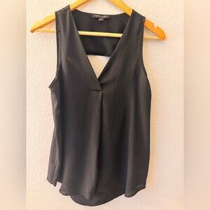 Black Sleeveless V-Neck Women's Top